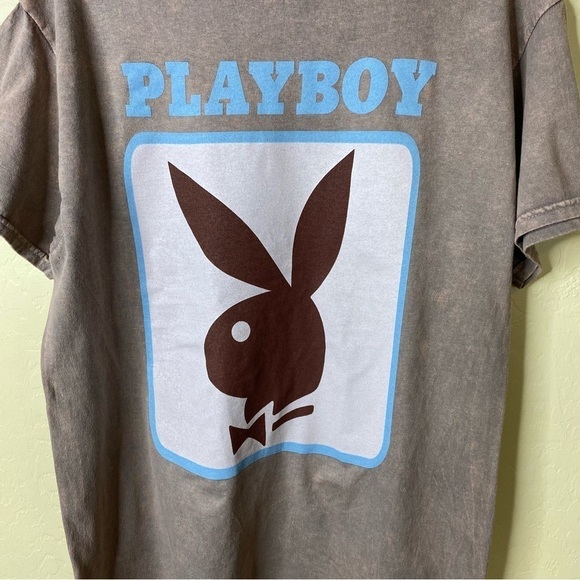 Playboy Bunny Brown Graphic T-Shirt Y2k Retro Nwt Size Large L - Picture 3 of 5